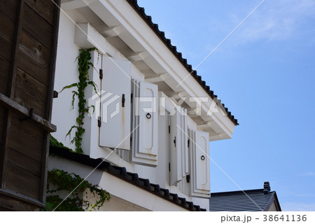 北海道江差町いにしえ街道の和風の蔵の風景を撮影 38641136