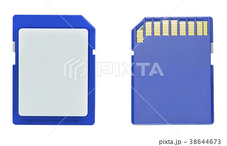Blue sd card with empty nameplate isolated white Blue sd card with empty nameplate isolated white 38644673