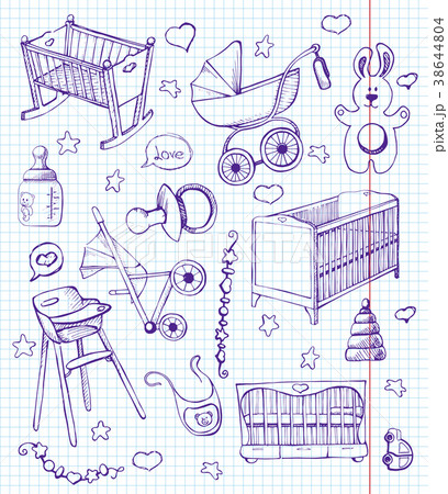 Set children's furniture. Vector illustration. 38644804