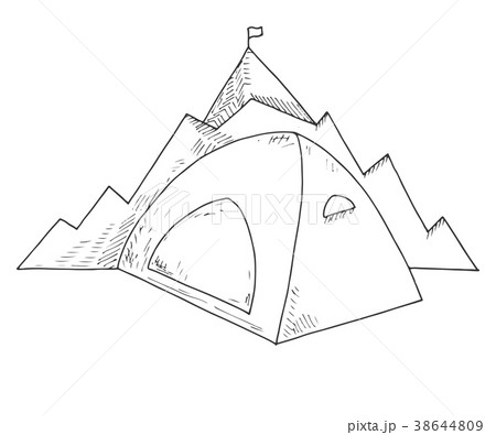 Tent against the background of mountains. Tent against the background of mountains. 38644809