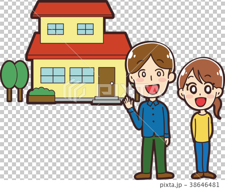 Illustration material of couple and home Illustration material of couple and home 38646481