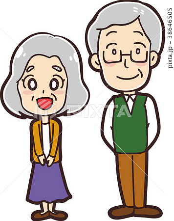 シニア夫婦のイラスト シニア夫婦のイラスト 38646505