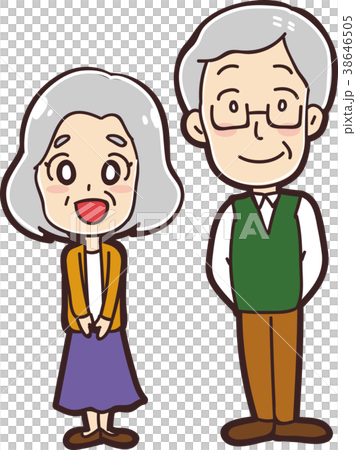 シニア夫婦のイラスト シニア夫婦のイラスト 38646505