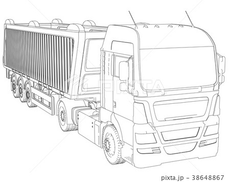 Dump truck vector illustration. Isolated white 38648867