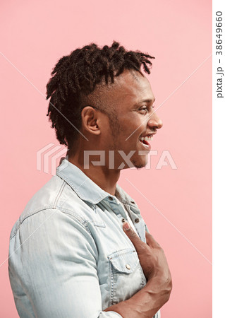 The happy business Afro-American man standing and The happy business Afro-American man standing and 38649660