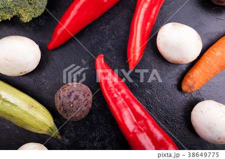 Close up on different vegetables in studio photo Close up on different vegetables in studio photo 38649775