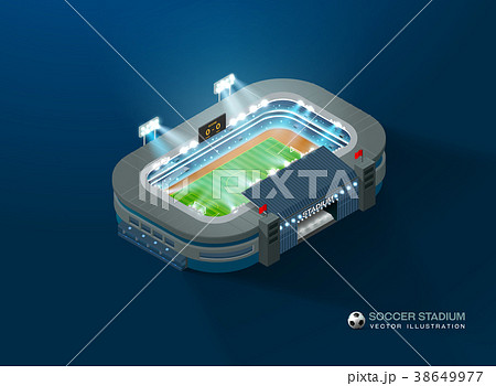 football soccer stadium isometric night 38649977