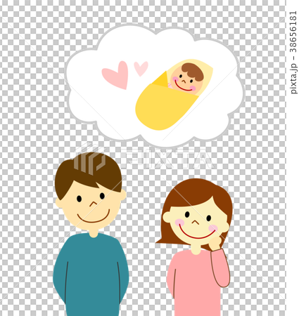 赤ちゃんについて考える夫婦 赤ちゃんについて考える夫婦 38656181
