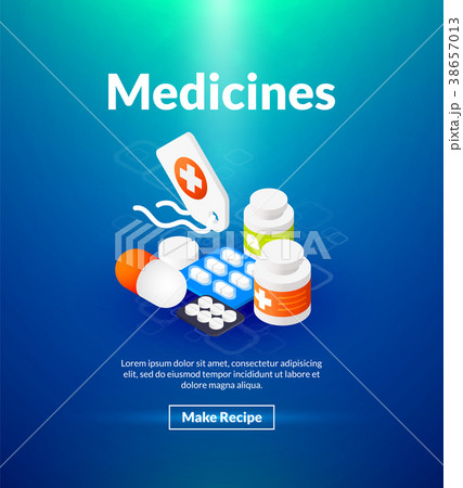 Medicines poster of isometric color design 38657013