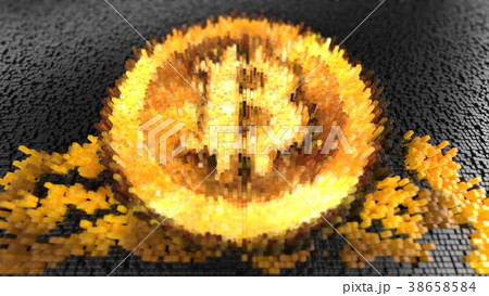 Crypto currency Gold Bitcoin - BTC - Bit Coin. 3d 38658584