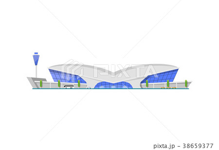 Modern airport terminal building element 38659377
