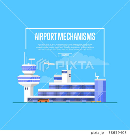 Airport mechanisms poster with trendy air terminal Airport mechanisms poster with trendy air terminal 38659403