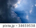 Clouds gathered in the sky under the sun. 38659538