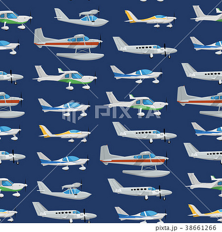 Seamless pattern with propeller airplanes 38661266