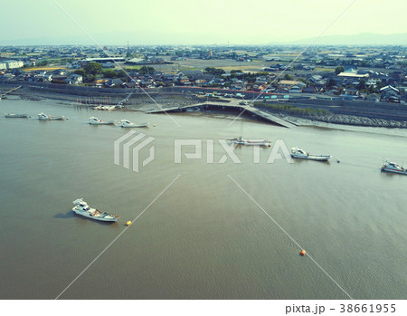 六角川の河岸上空 38661955