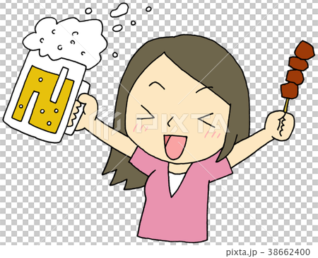 Beer yakitori woman Beer yakitori woman 38662400