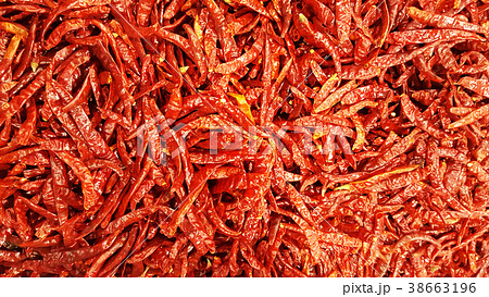 close-up organic fresh red Chili Pepper ingredient 38663196