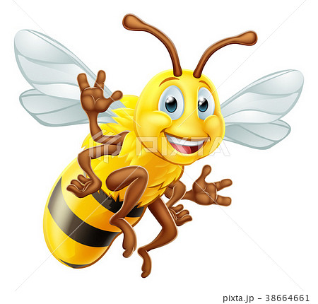 Honey Bee Cartoon Characterのイラスト素材