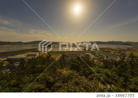 塩田 夕焼け 風景 38667705