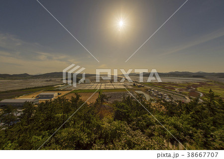 塩田 夕焼け 風景 38667707