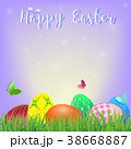 Happy Easter background with colorful eggs 38668887