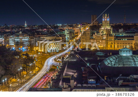Night lights of Madrid Spain 38670326