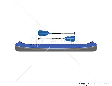 Canoe with paddle isolated on white icon 38670337