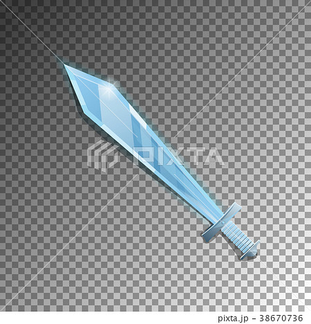 Medieval sword isolated game element 38670736