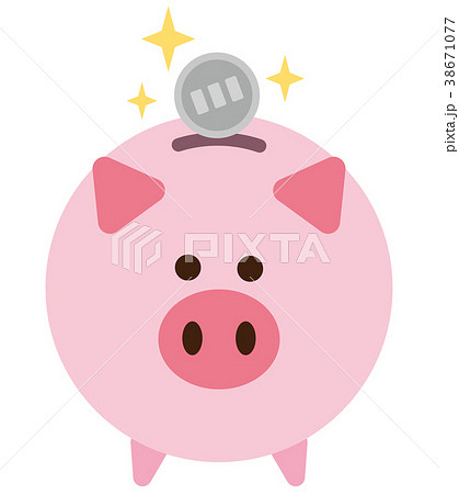 ブタの貯金箱　硬貨 38671077
