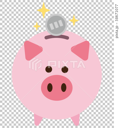 ブタの貯金箱　硬貨 38671077