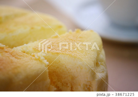 Closeup homemade Japan cheesecake. 38671225