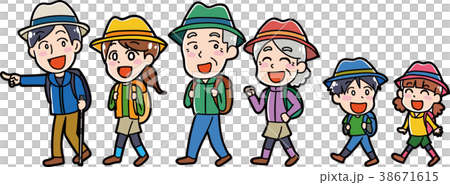 Illustration material of family going hiking 38671615