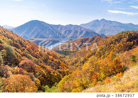Nakatsugawa gorge from view point Azuma lake line Nakatsugawa gorge from view point Azuma lake line 38672937
