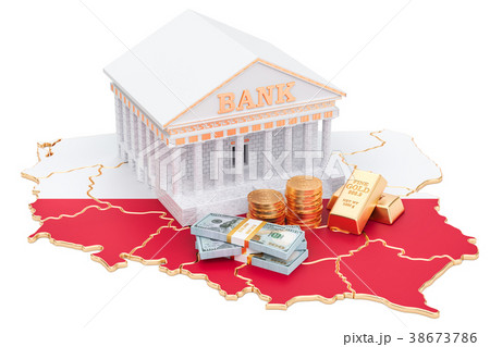 Banking system in Poland concept. 3D rendering 38673786