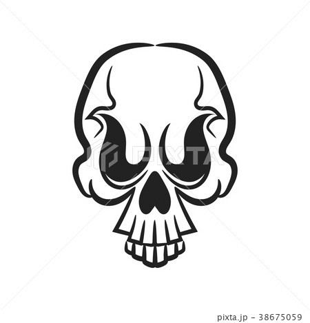 Monochrome illustration of skull. 38675059