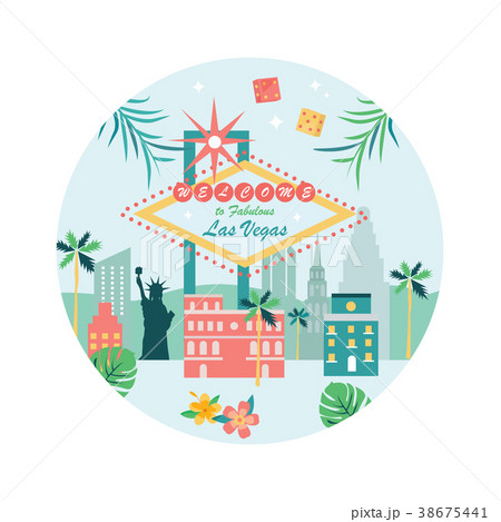 Welcome to Las Vegas Poster with landmarks 38675441