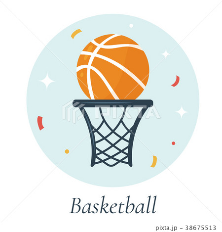 Vector illustration of basketball ball and basket Vector illustration of basketball ball and basket 38675513