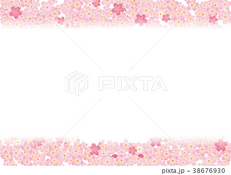 春のイメージの背景 桜文様 桜吹雪 ピンク 桜のイラスト 桜のリース 桜のオーナメントのイラスト素材