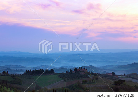 foggy morning at the Toscana 38677129