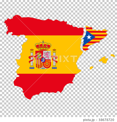 スペインとカタルーニャ地図と国旗 スペインとカタルーニャ地図と国旗 38678720