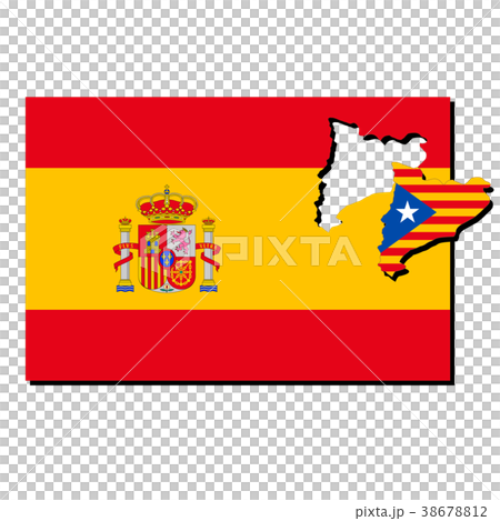 Spain and Catalonia Flags 38678812