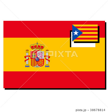 スペインとカタルーニャ国旗のイラスト素材 38678814 Pixta