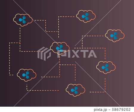 Ripple cryptocurrency on cloud network style Ripple cryptocurrency on cloud network style 38679202