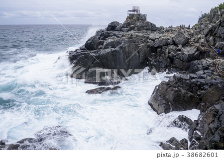 韓国 海 山の写真素材