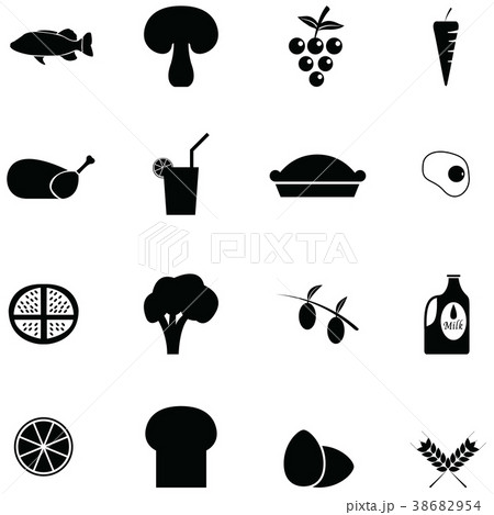 healthy food icon setのイラスト素材 [38682954] - PIXTA