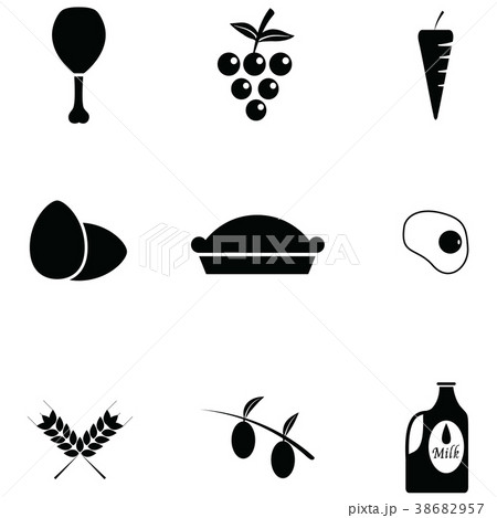 healthy food icon setのイラスト素材 [38682957] - PIXTA