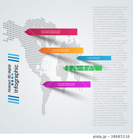 Office infographic. Pin, maps, world icon. 38685316