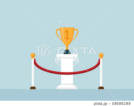 winner trophy on podium business success concept 38686289