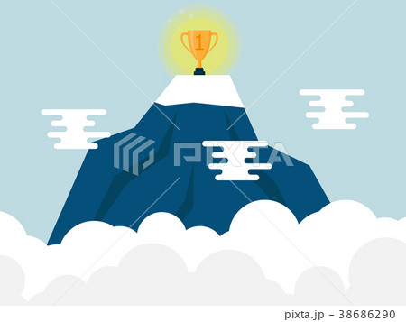 illustration of trophy on top of mountain 38686290