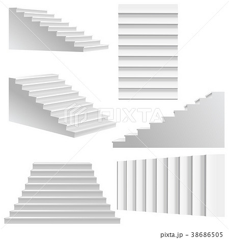 White Stairs Set のイラスト素材